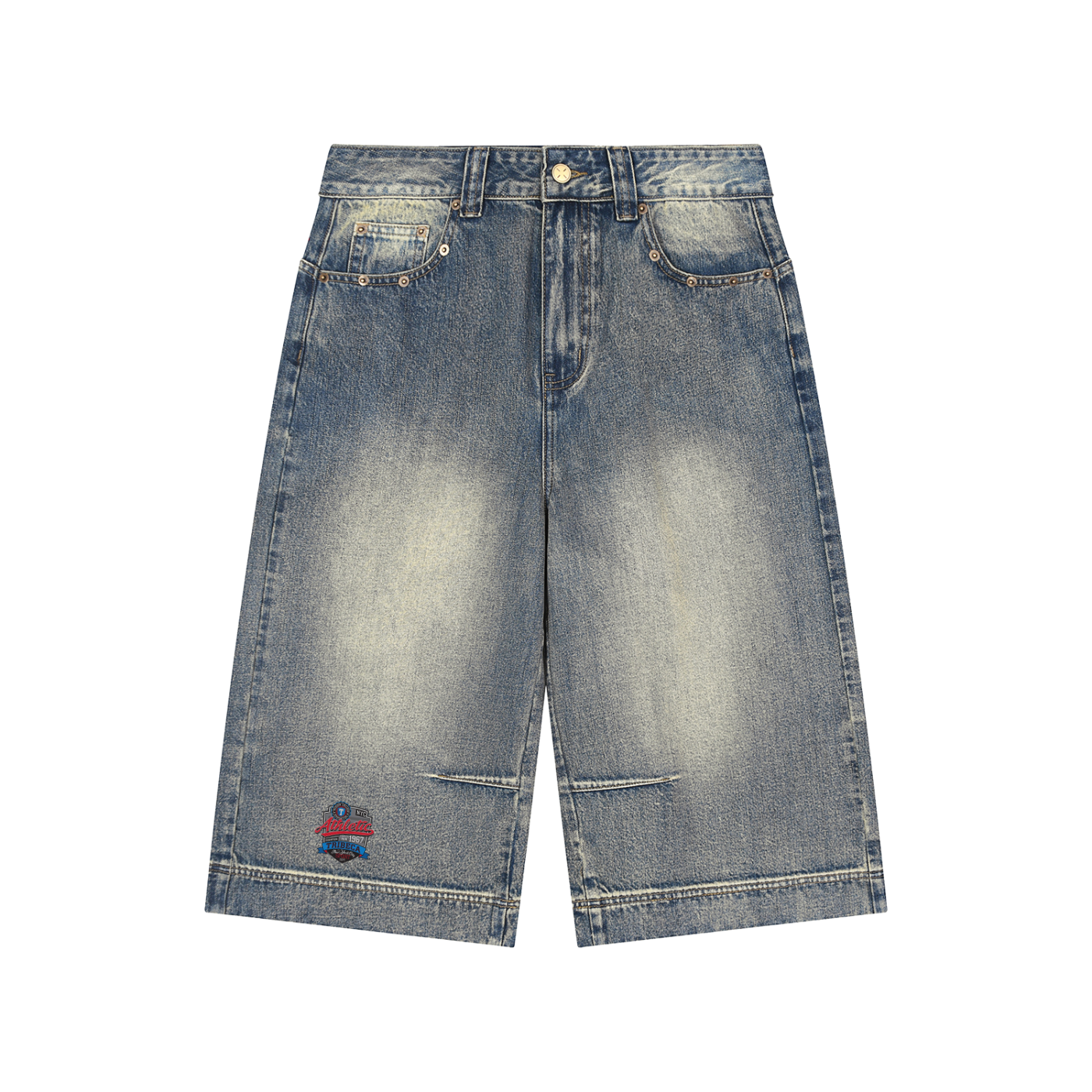 Vintage Wash Baggy Denim Shorts